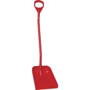 Vikan ergonomische schop lange steel, groot blad 1310mm rood