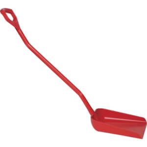 Vikan ergonomische schop lange steel, groot blad 1310mm rood